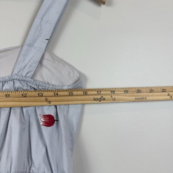 Lindy Bop Bambi Blue Holland Print Swing Dress Pin Up Retro Sz 4 50s Rockabilly - Picture 7 of 11